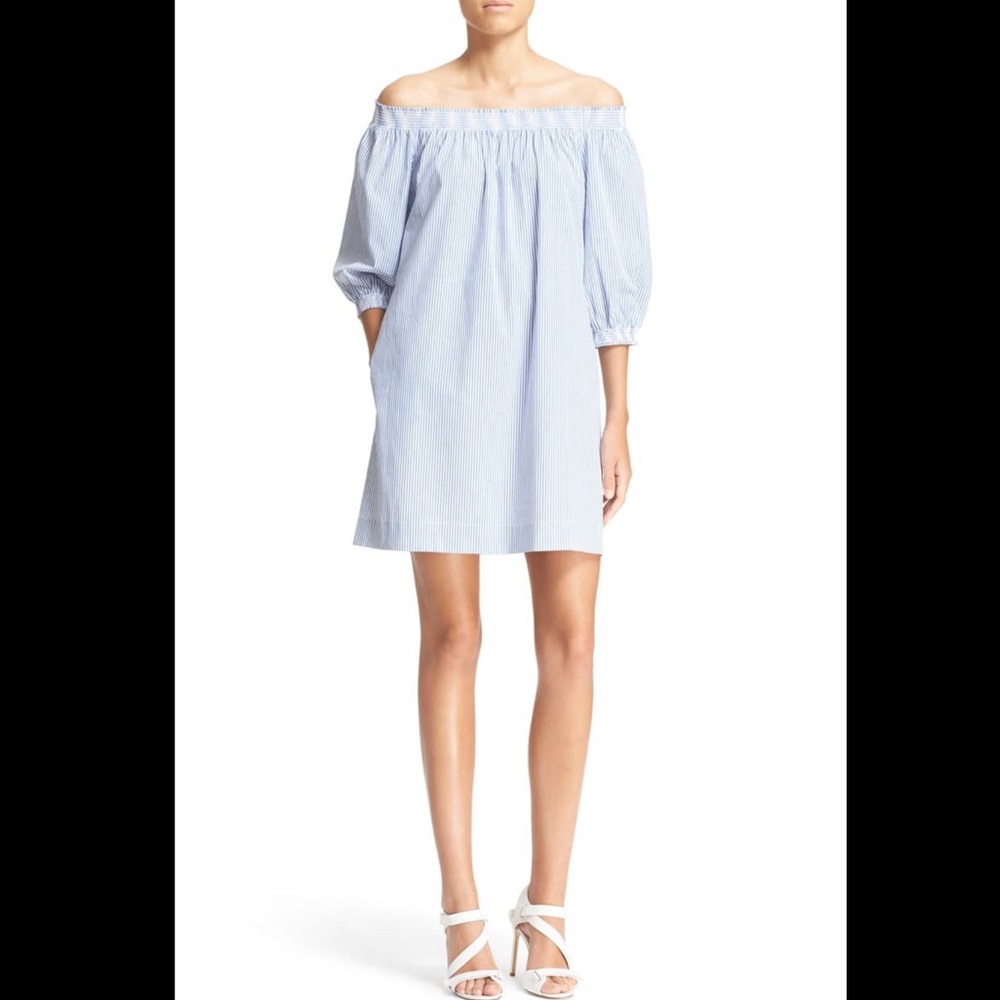 Trina Turk Neville Stripe Off The Shoulder Dress
